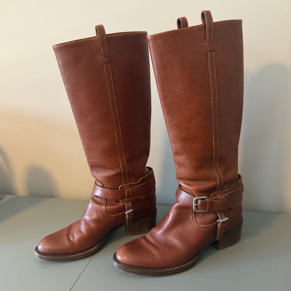 Ralph Lauren Collection Purple Label Brown Leather Riding Boots Women’s 8 Italy - Picture 4 of 8